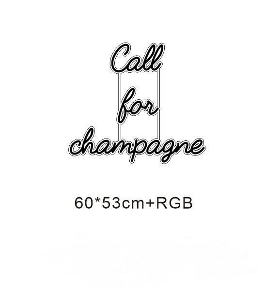 LED Neonskilt - Call - for - champagne - RGB - 60cm