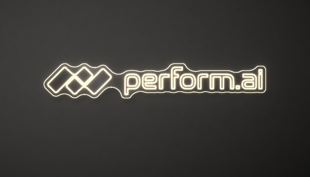 LED Neonschild: perfom.ai - Warmweiß - 125x19cm - Cut to Shape