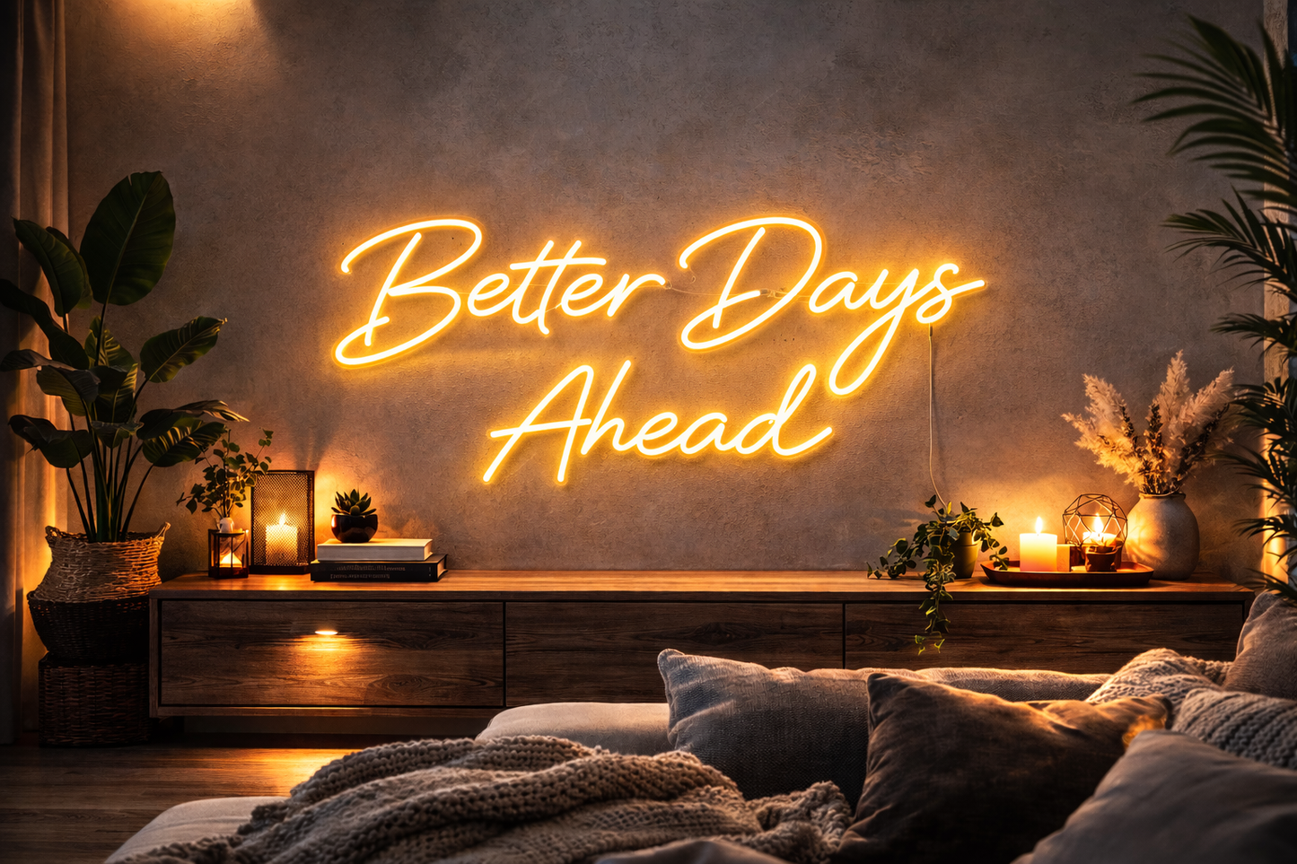 Neonskiltet ditt – Better Days Ahead – To linjer