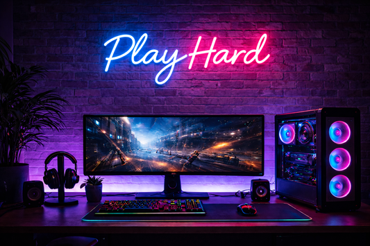 Neonskiltet ditt – Play Hard