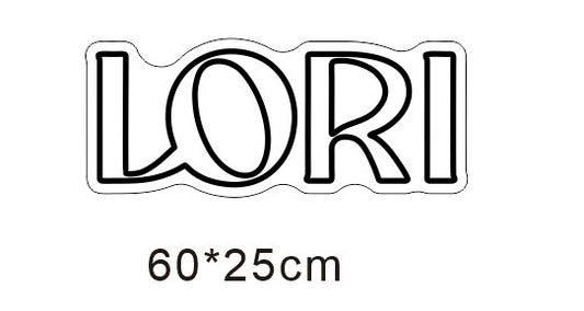 LED neonskilt: LORI – 60x25 cm – Kaldhvit