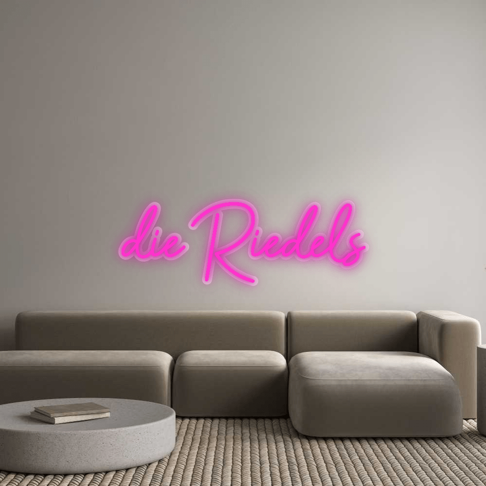 Personalisierbares Neon - LED - Schild in Pink, ideal als Wanddekoration für Wohnzimmer oder Geschäftsräume
