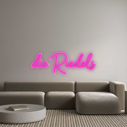 Personalisierbares Neon - LED - Schild in Pink, ideal als Wanddekoration für Wohnzimmer oder Geschäftsräume