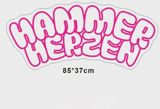 Personalisierbares Neon - LED - Schild in Pink, ideal als Wanddekoration für Wohnzimmer oder Geschäftsräume