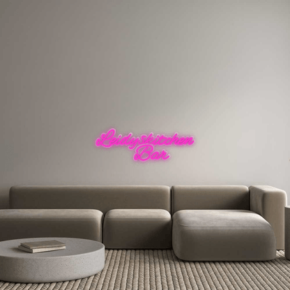 Personalisierbares Neon - LED - Schild in Pink, ideal als Wanddekoration für Wohnzimmer oder Geschäftsräume